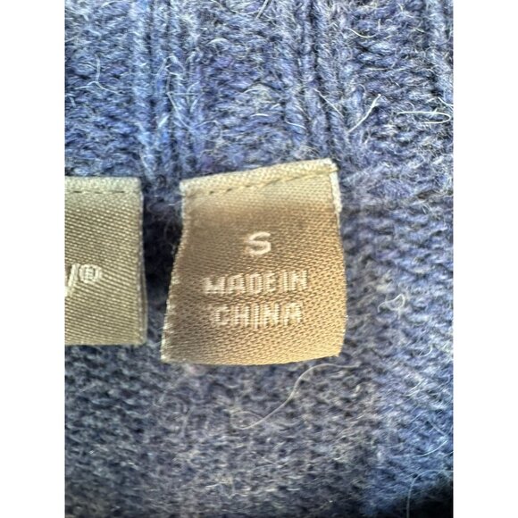 Croft & Barrow Womens  Snowman & Snowflake Cardigan Sweater Small Blue Ramie & A - Picture 4 of 13